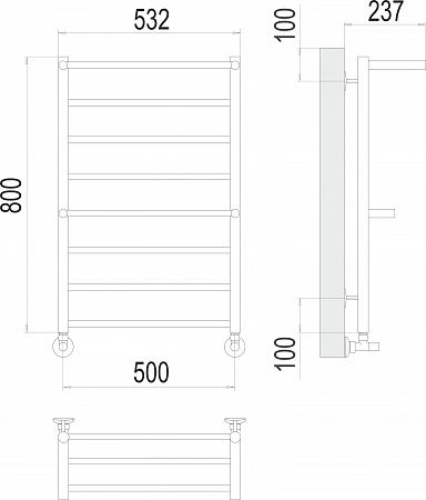 Анкона П8 500х800 Полотенцесушитель  TERMINUS Мытищи - фото 3