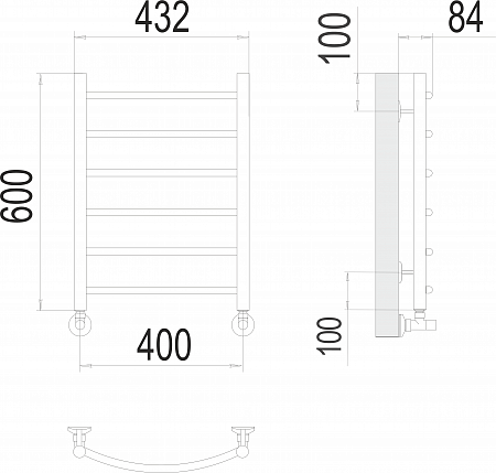Классик П6 400х600 Полотенцесушитель  TERMINUS Мытищи - фото 3