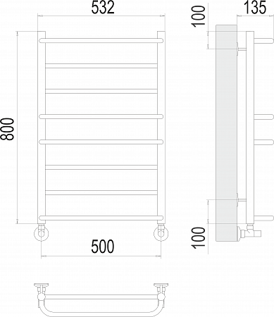 Евромикс П8 500х800 Полотенцесушитель  TERMINUS Мытищи - фото 3