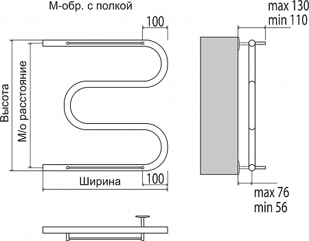 М-обр с/п AISI 32х2 600х400 Полотенцесушитель  TERMINUS Мытищи - фото 3