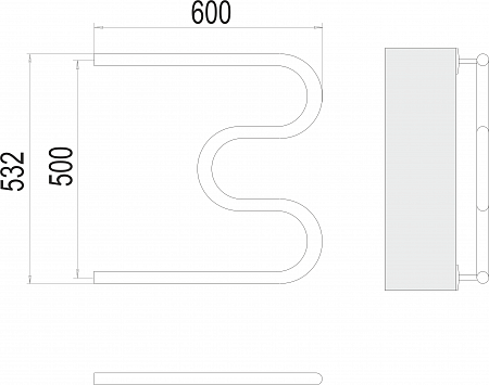 М-обр AISI 32х2 500х600 Полотенцесушитель  TERMINUS Мытищи - фото 3