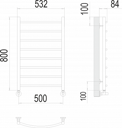 Классик П8 500х800 Полотенцесушитель  TERMINUS Мытищи - фото 3