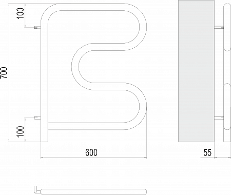 Электро 25 F-обр 600х600 поворотный Полотенцесушитель TERMINUS Мытищи - фото 3