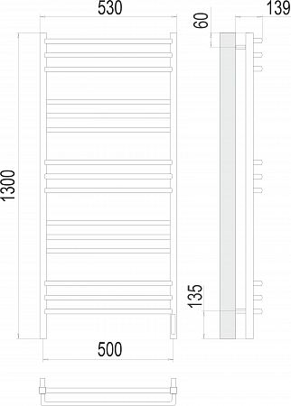 Соренто П15 500х1300 электро (sensor quick touch) Полотенцесушитель  TERMINUS Мытищи - фото 3