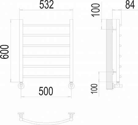 Классик П6 500х600 Полотенцесушитель  TERMINUS Мытищи - фото 3