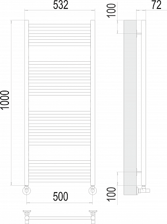 Аврора П20 500х1000 Полотенцесушитель  TERMINUS Мытищи - фото 3