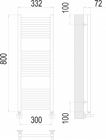 Аврора П16 300х800 Полотенцесушитель  TERMINUS Мытищи - фото 3