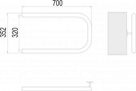 П-обр AISI 32х2 320х700 Полотенцесушитель  TERMINUS Мытищи - фото 3