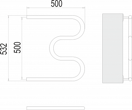 М-обр AISI 32х2 500х500 Полотенцесушитель  TERMINUS Мытищи - фото 3