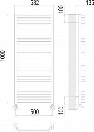 Виктория П20 500х1000 Полотенцесушитель  TERMINUS Мытищи - фото 3