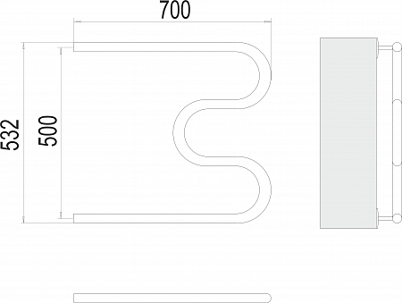 М-обр AISI 32х2 500х700 Полотенцесушитель  TERMINUS Мытищи - фото 3