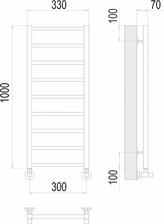 Контур П9 300х1000 Полотенцесушитель  TERMINUS Мытищи - фото 3