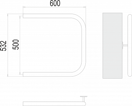 П-обр AISI 32х2 500х600 Полотенцесушитель  TERMINUS Мытищи - фото 3
