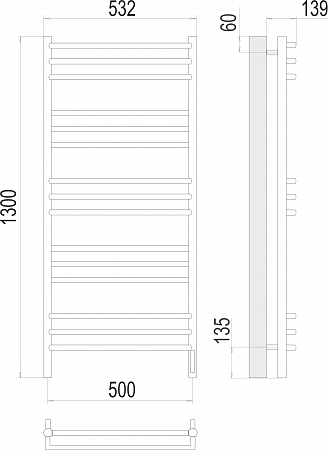 Прато П15 500х1300 электро (sensor quick touch) Полотенцесушитель  TERMINUS Мытищи - фото 3