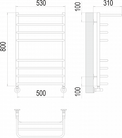 Арктур П8 500х800 Полотенцесушитель  TERMINUS Мытищи - фото 3